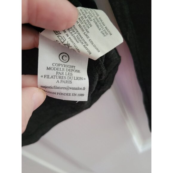 Majestic Filaments Paris Black long sleeve top size fits Medium Superwashed - Picture 5 of 6